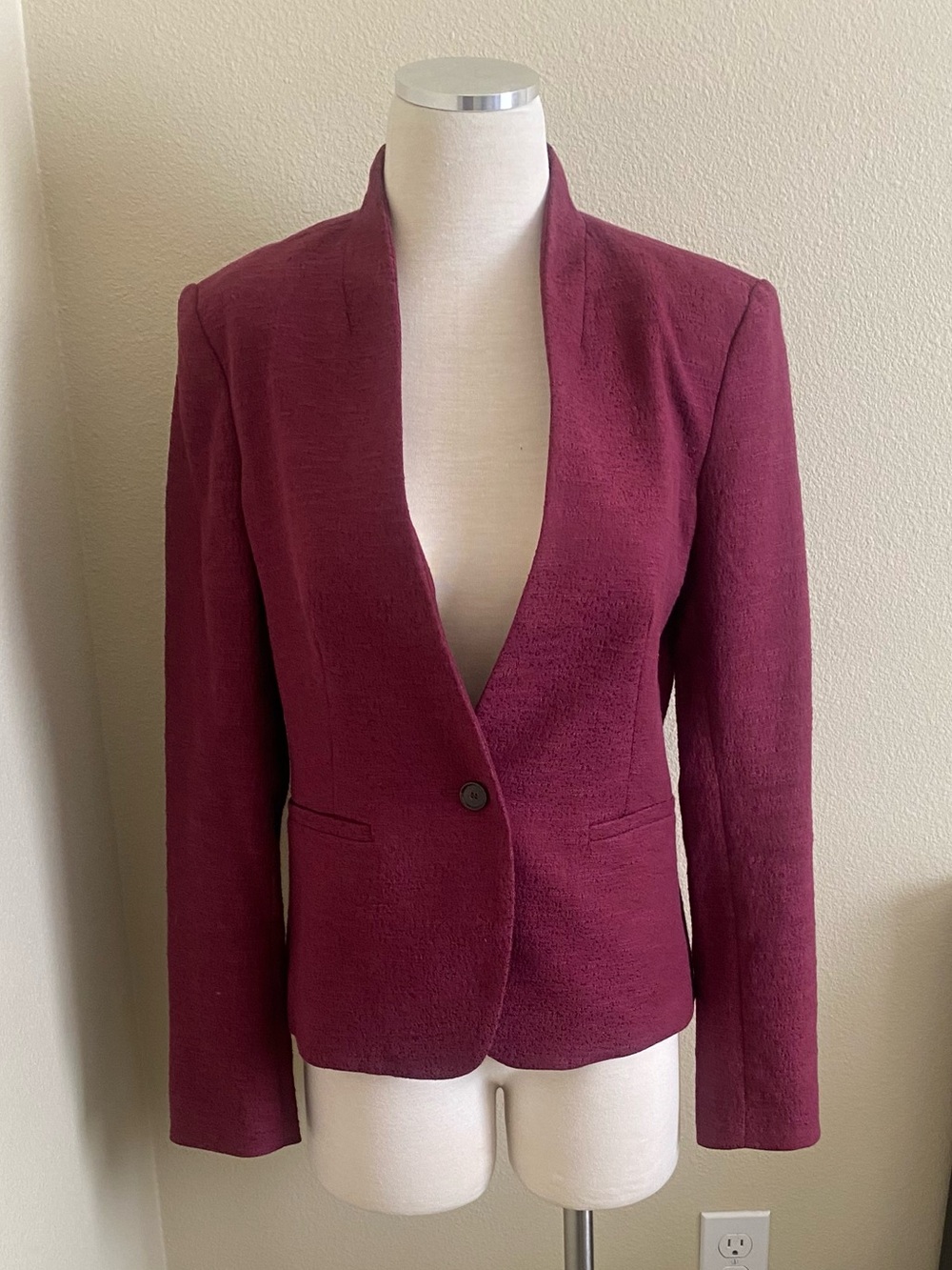 LOFT Deep Wine Single-Button Blazer